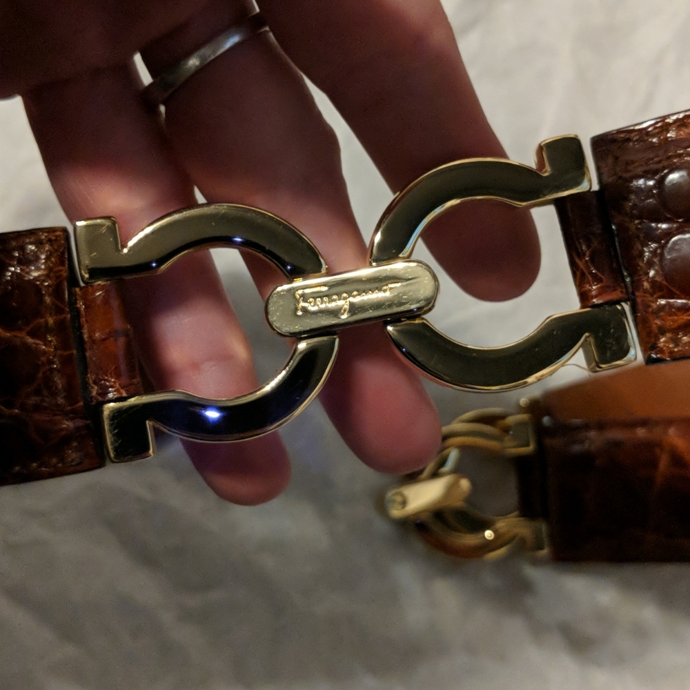 ferragamo crocodile belt